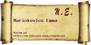 Marinkovics Emma névjegykártya